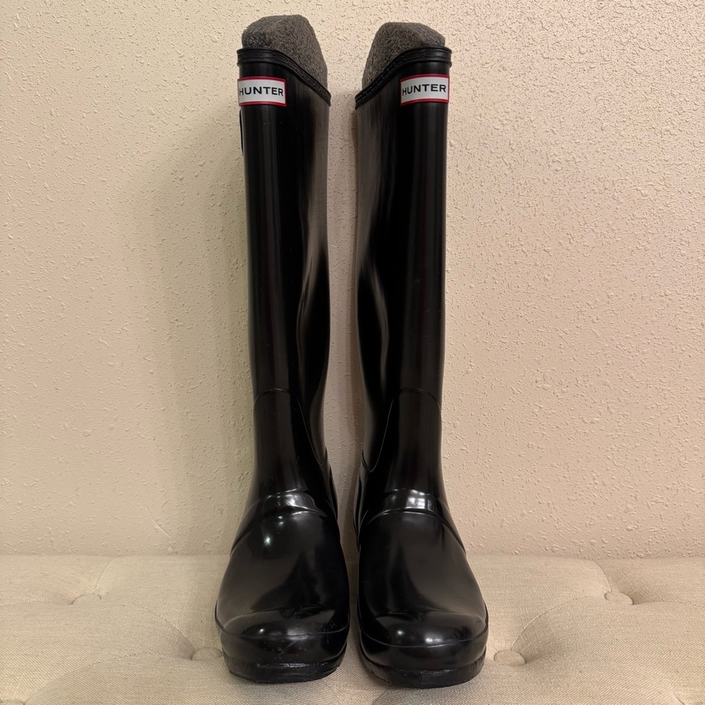 Hunter Glossy Black Rain Boots